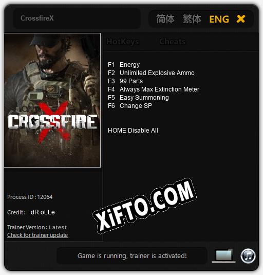 CrossfireX: Трейнер +6 [v1.5]