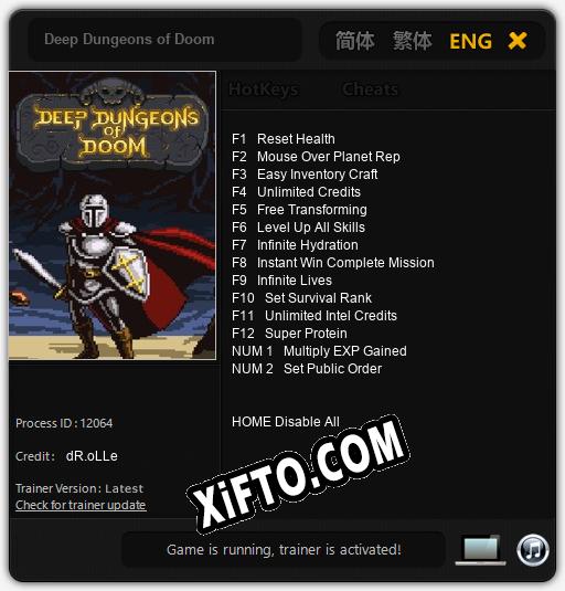 Трейнер для Deep Dungeons of Doom [v1.0.5]