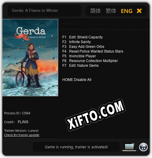 Трейнер для Gerda: A Flame in Winter [v1.0.5]