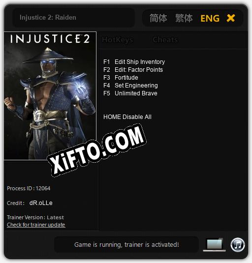 Трейнер для Injustice 2: Raiden [v1.0.9]