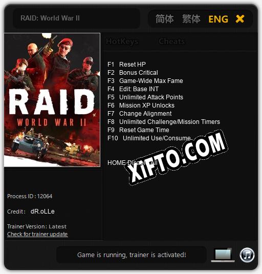RAID: World War II: Читы, Трейнер +10 [dR.oLLe]