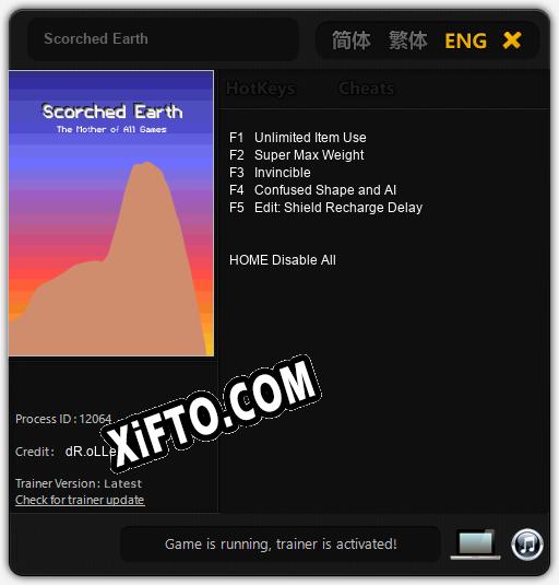 Трейнер для Scorched Earth [v1.0.8]