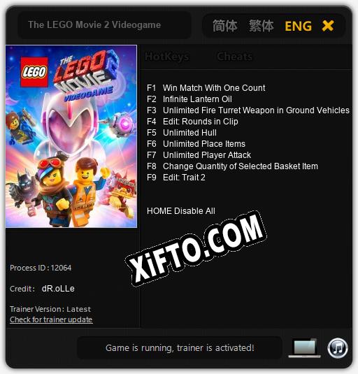 Трейнер для The LEGO Movie 2 Videogame [v1.0.6]