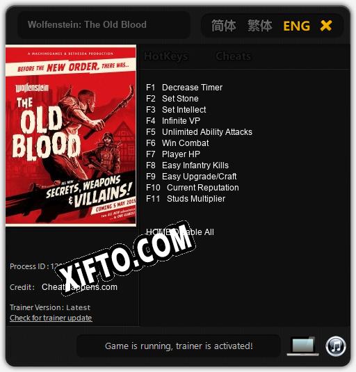 Wolfenstein: The Old Blood: Читы, Трейнер +11 [CheatHappens.com]