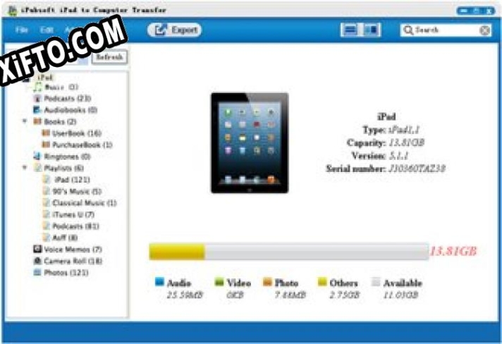 Русификатор для iPubsoft iPad to Computer Transfer