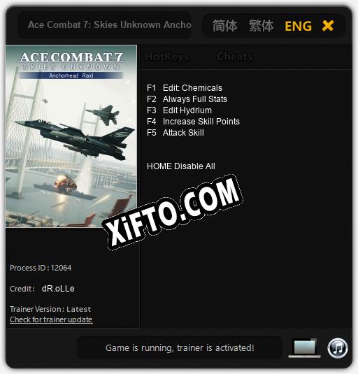 Трейнер для Ace Combat 7: Skies Unknown Anchorhead Raid [v1.0.8]