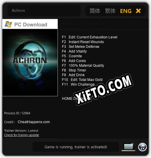 Трейнер для Achron [v1.0.6]