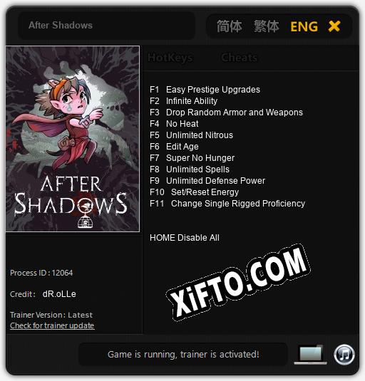 After Shadows: ТРЕЙНЕР И ЧИТЫ (V1.0.24)