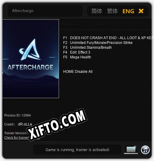 Aftercharge: Трейнер +5 [v1.4]