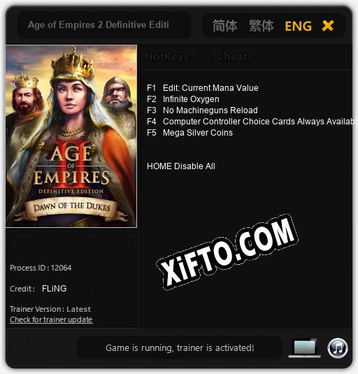 Age of Empires 2 Definitive Edition Dawn of the Dukes: ТРЕЙНЕР И ЧИТЫ (V1.0.39)