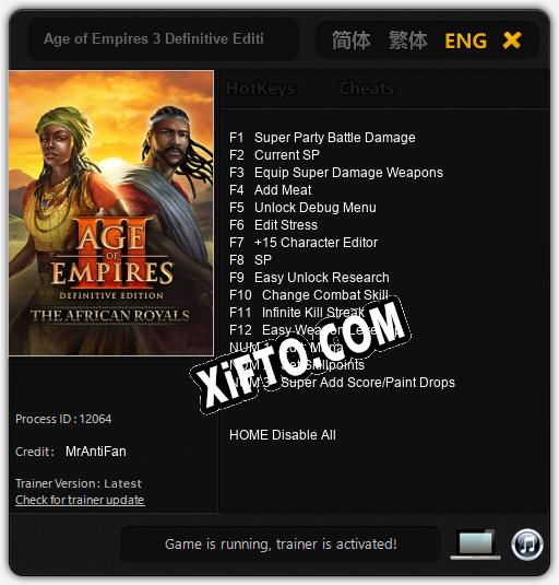 Трейнер для Age of Empires 3 Definitive Edition The African Royals [v1.0.6]