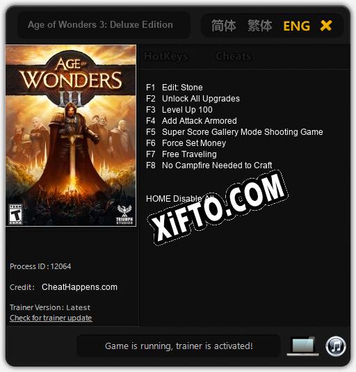 Age of Wonders 3: Deluxe Edition: Трейнер +8 [v1.4]