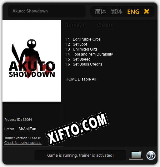 Akuto: Showdown: Трейнер +6 [v1.5]