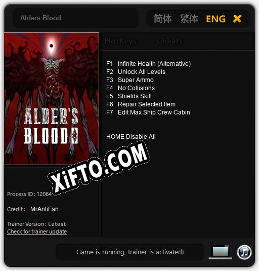 Alders Blood: Трейнер +7 [v1.7]