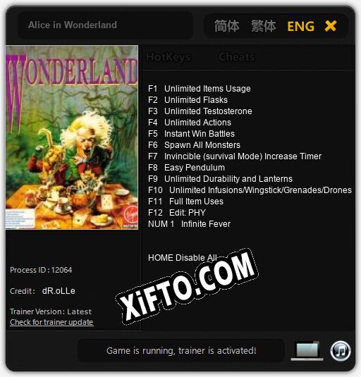 Alice in Wonderland: Трейнер +13 [v1.3]