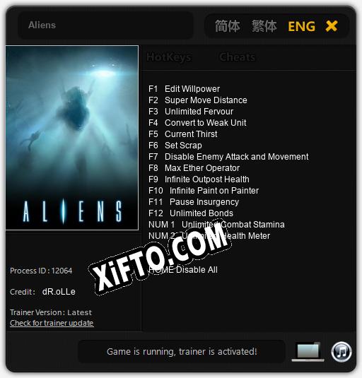 Aliens: Трейнер +14 [v1.9]