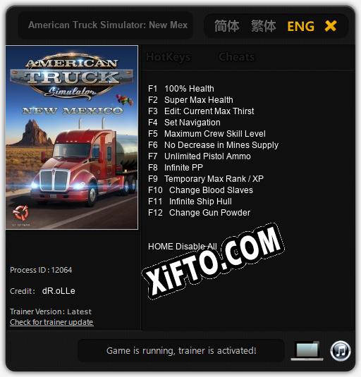 American Truck Simulator: New Mexico: Читы, Трейнер +12 [dR.oLLe]