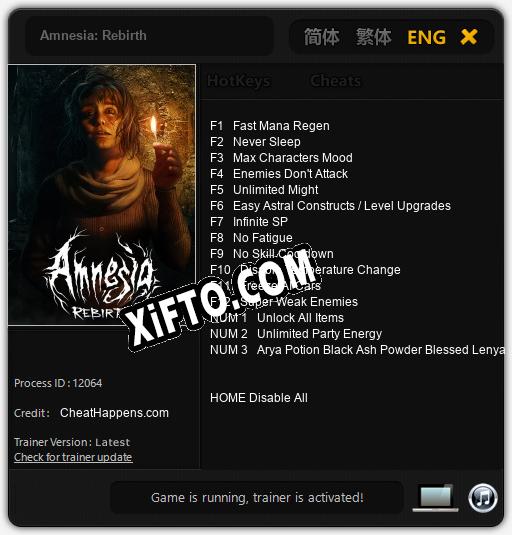 Amnesia: Rebirth: Трейнер +15 [v1.3]