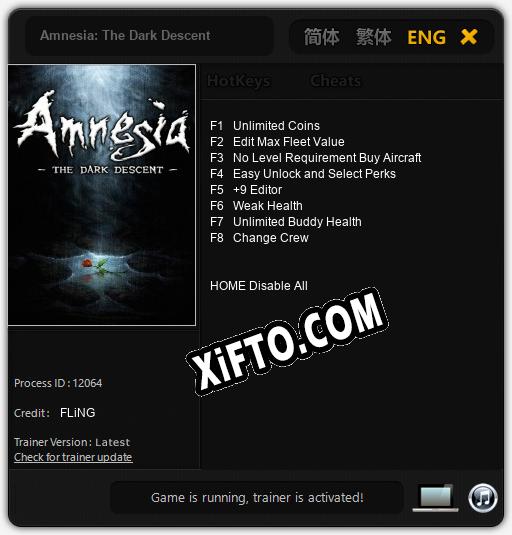 Amnesia: The Dark Descent: ТРЕЙНЕР И ЧИТЫ (V1.0.32)