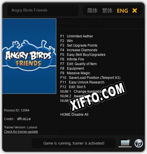 Трейнер для Angry Birds Friends [v1.0.3]