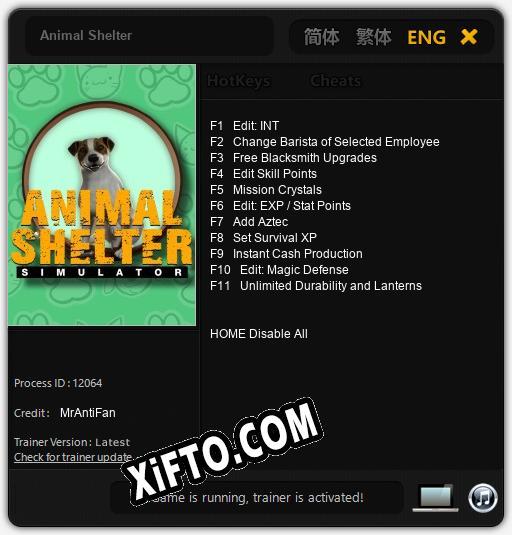 Animal Shelter: Трейнер +11 [v1.3]