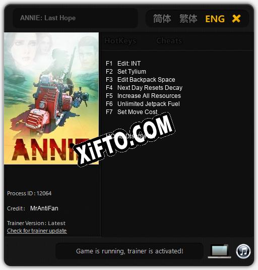 ANNIE: Last Hope: Читы, Трейнер +7 [MrAntiFan]