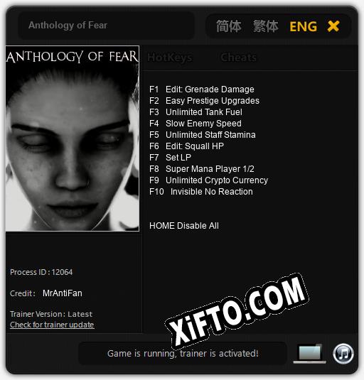 Anthology of Fear: Трейнер +10 [v1.9]