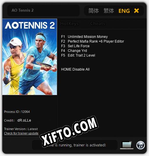 Трейнер для AO Tennis 2 [v1.0.2]