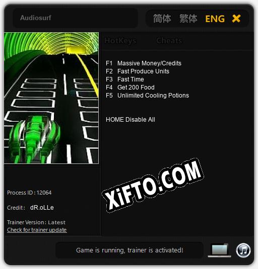 Audiosurf: Трейнер +5 [v1.9]