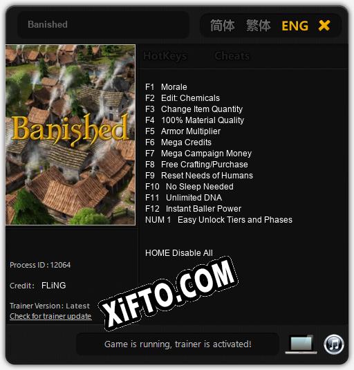 Banished: ТРЕЙНЕР И ЧИТЫ (V1.0.59)