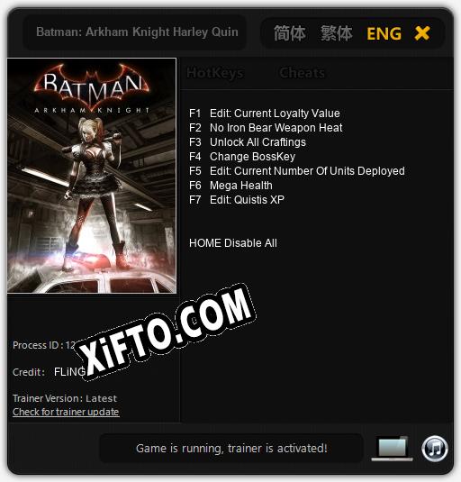 Batman: Arkham Knight Harley Quinn: Читы, Трейнер +7 [FLiNG]