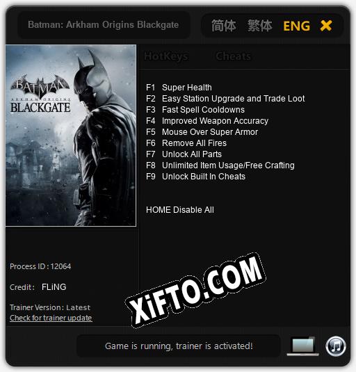 Трейнер для Batman: Arkham Origins Blackgate [v1.0.8]
