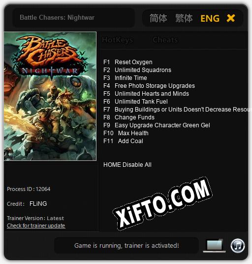 Battle Chasers: Nightwar: Трейнер +11 [v1.1]