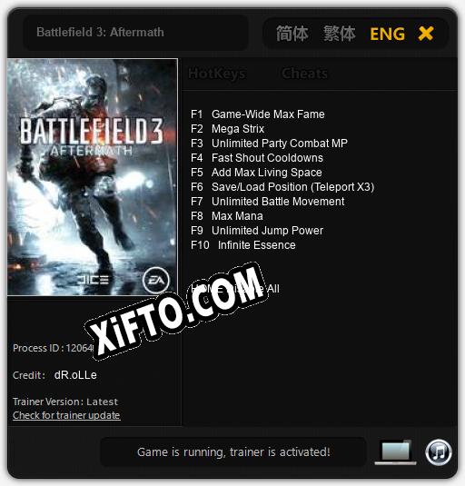 Трейнер для Battlefield 3: Aftermath [v1.0.7]