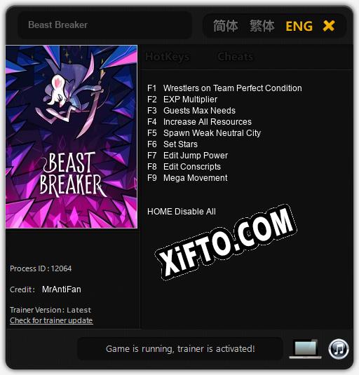 Трейнер для Beast Breaker [v1.0.1]