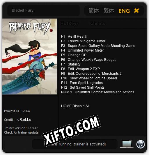 Трейнер для Bladed Fury [v1.0.4]