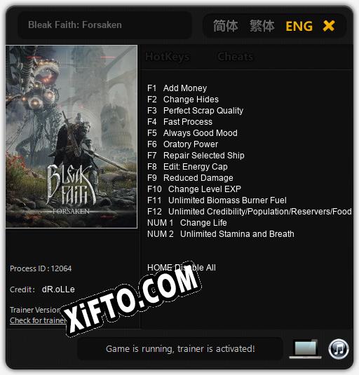 Bleak Faith: Forsaken: ТРЕЙНЕР И ЧИТЫ (V1.0.98)