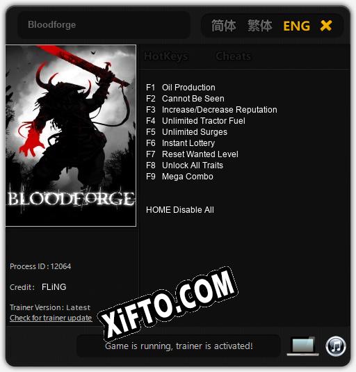 Bloodforge: ТРЕЙНЕР И ЧИТЫ (V1.0.9)