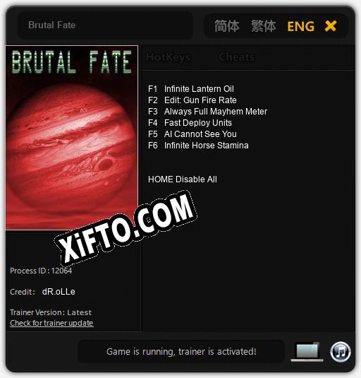 Brutal Fate: Читы, Трейнер +6 [dR.oLLe]