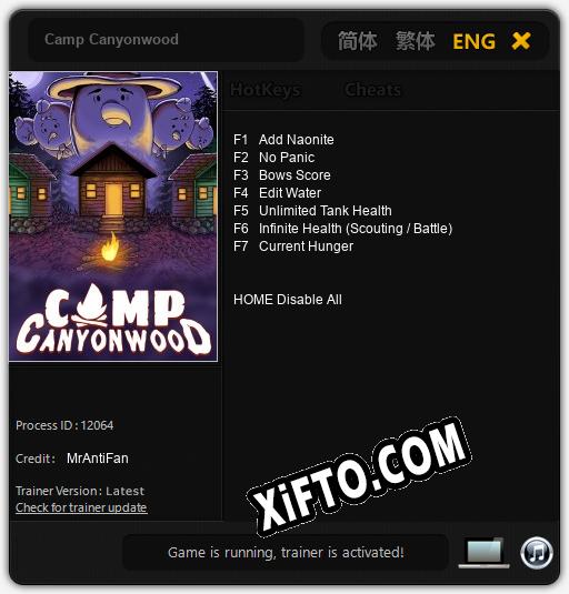 Camp Canyonwood: Трейнер +7 [v1.6]