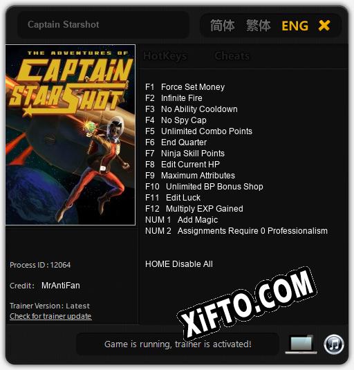 Captain Starshot: Трейнер +14 [v1.9]