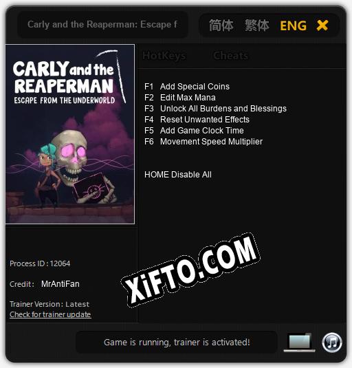 Carly and the Reaperman: Escape from the Underworld: ТРЕЙНЕР И ЧИТЫ (V1.0.89)