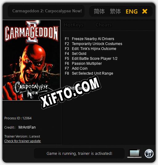 Трейнер для Carmageddon 2: Carpocalypse Now! [v1.0.5]