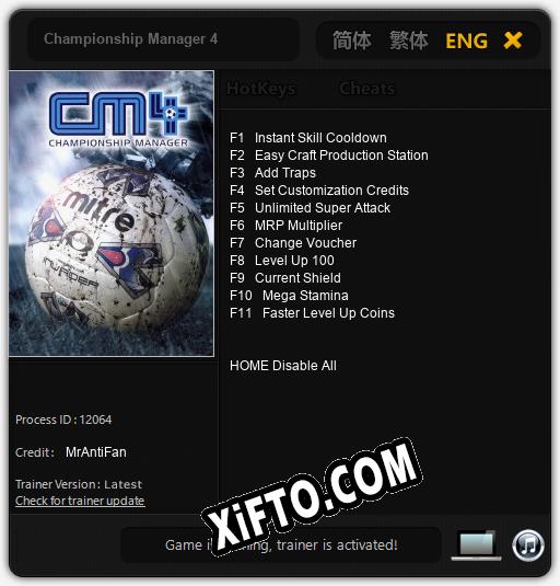 Championship Manager 4: ТРЕЙНЕР И ЧИТЫ (V1.0.49)