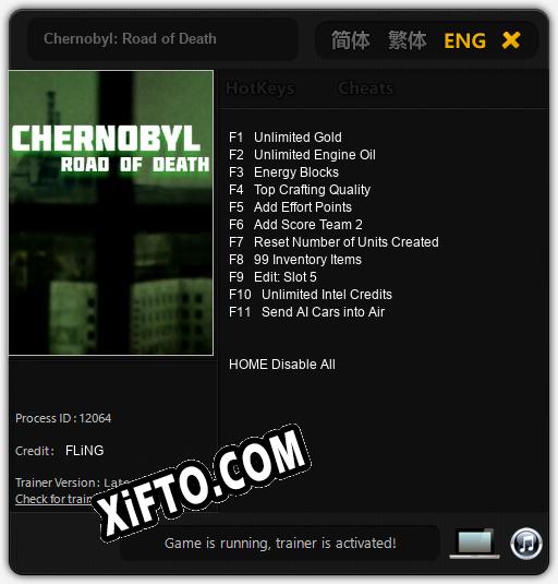 Трейнер для Chernobyl: Road of Death [v1.0.3]