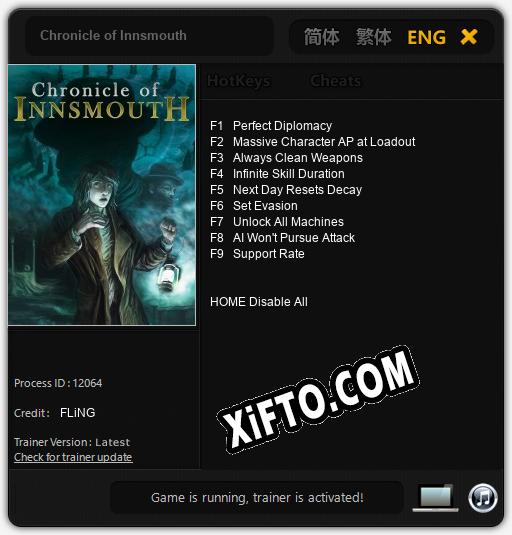 Chronicle of Innsmouth: Трейнер +9 [v1.4]