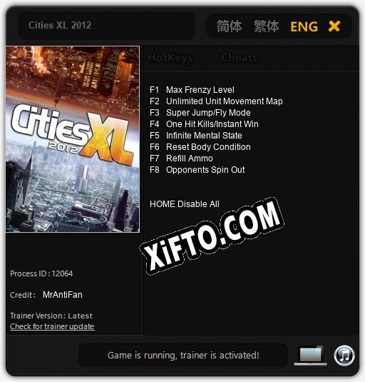 Трейнер для Cities XL 2012 [v1.0.7]