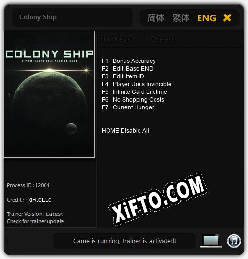 Colony Ship: Трейнер +7 [v1.2]