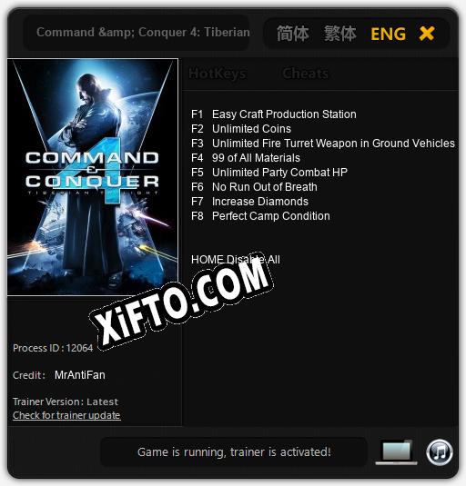 Трейнер для Command & Conquer 4: Tiberian Twilight [v1.0.3]