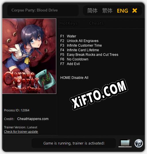 Corpse Party: Blood Drive: Трейнер +7 [v1.6]